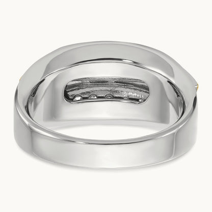 IBGoodman Men's Polished 2-Row Diamond Ring, 14K Two-tone