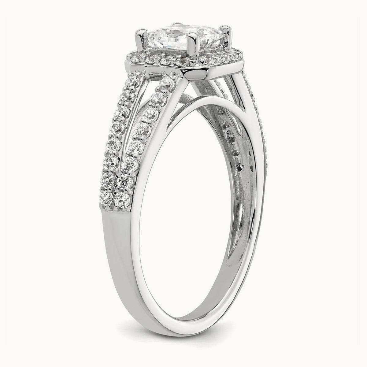 Princess Semi-Mount Halo Engagement Ring, 0.50 ct tw