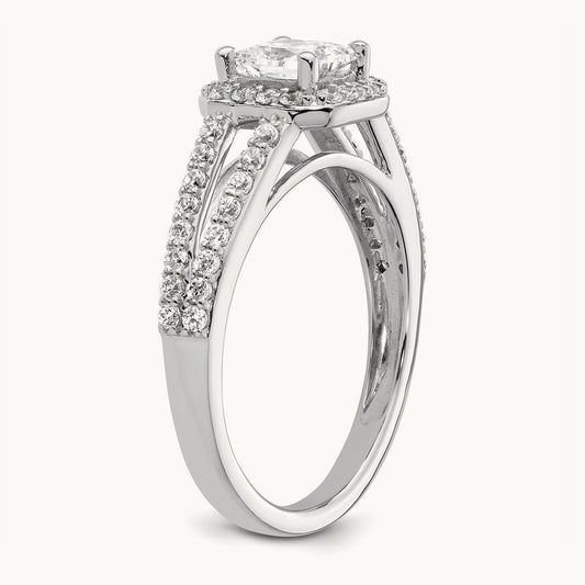 Princess Semi-Mount Halo Engagement Ring, 0.50 ct tw