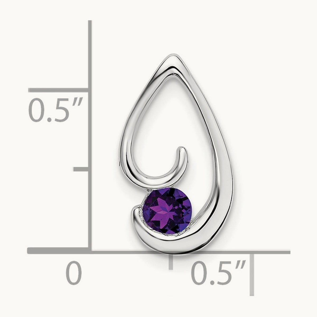 Amethyst Chain Slide — 14K White Gold