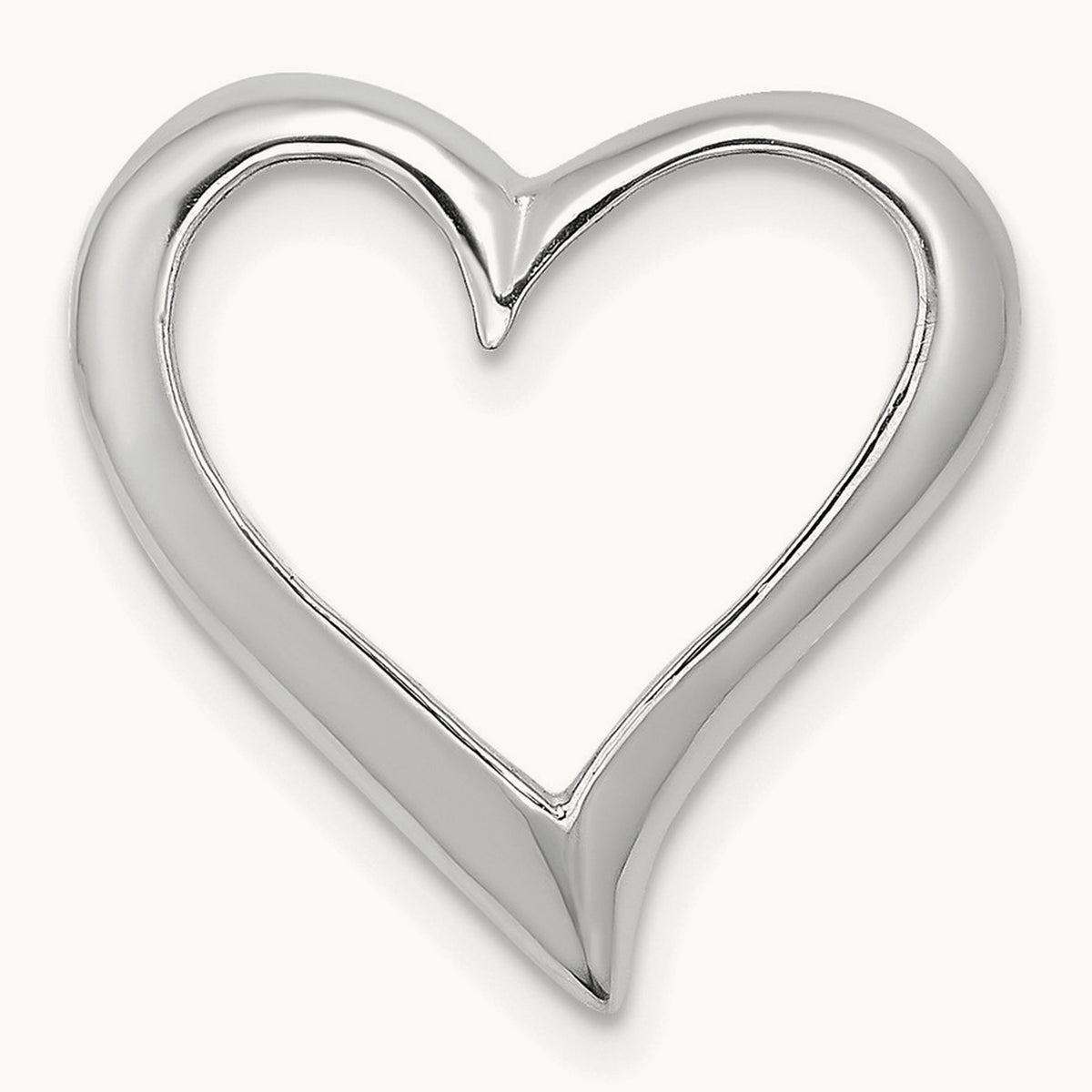Large Floating Heart Slide — 14K White Gold