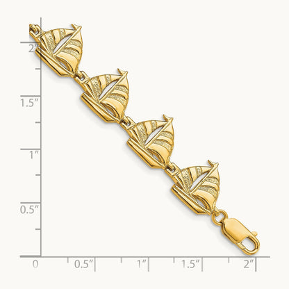 Sailboat Bracelet, 14K