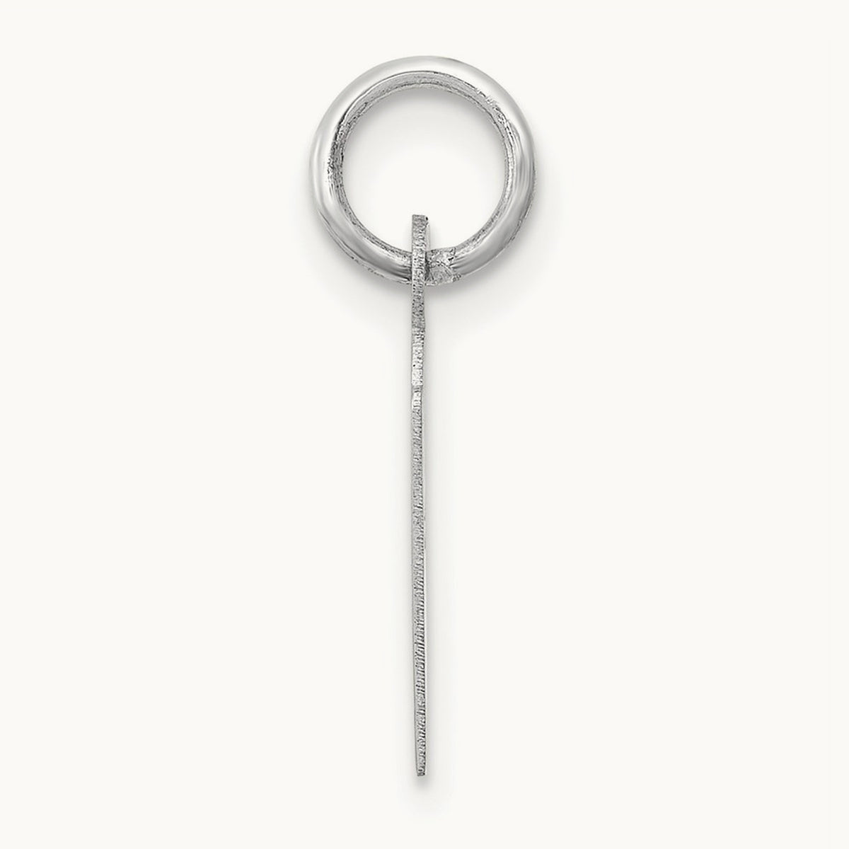 Small Slanted Block Initial Charm — 14K White Gold, H