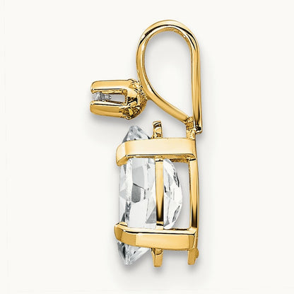 Diamond & White Topaz Birthstone Pendant — 14K Yellow Gold