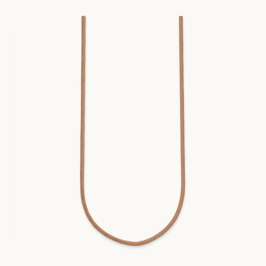 18in Natural Leather Cord Necklace, 2mm, 14K