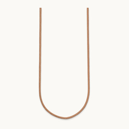 16in Natural Leather Cord Necklace, 2mm, 14K