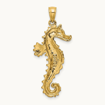 Textured Seahorse Charm — 25.15mm