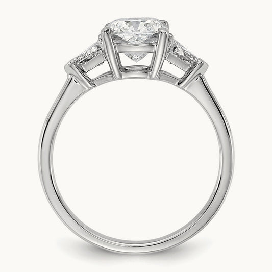 1/2ct Lab Grown Dia VS+ F+ Triangle 1 1/2ct Cushion Semi Eng Ring, 14K White Gold