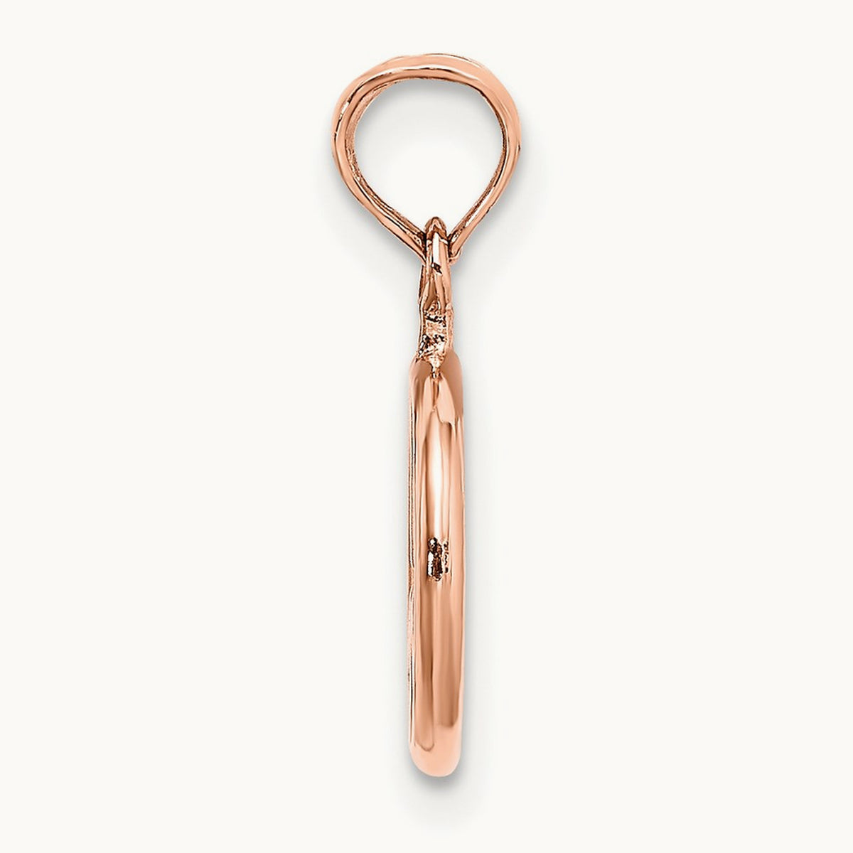 3-D Peace Symbol Charm — 14K Rose Gold, 17.5mm