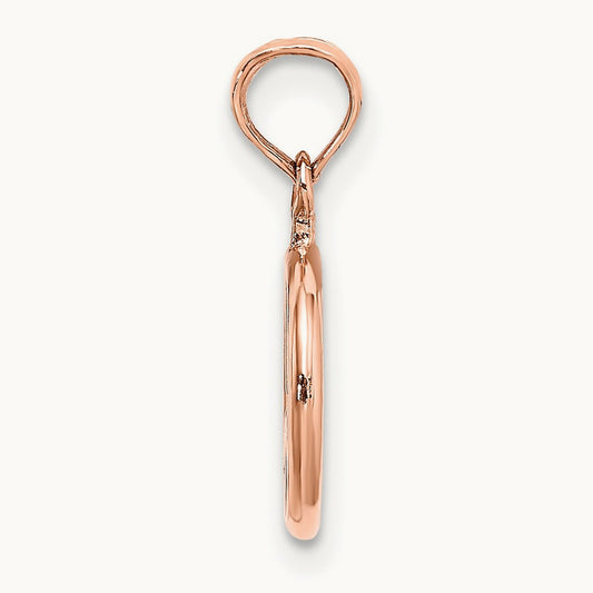 3-D Peace Symbol Charm — 14K Rose Gold, 17.5mm