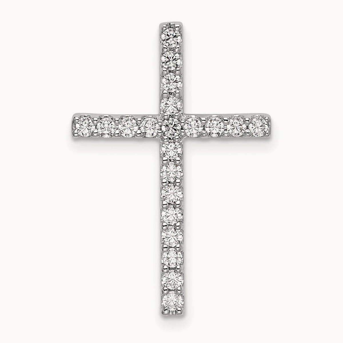 Cross Chain Slide Pendant, 0.50 ct tw Lab-Grown Diamond — 10K White Gold