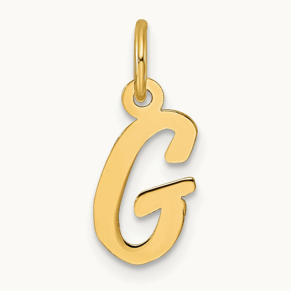 Small Script Letter G Initial Charm, 14K