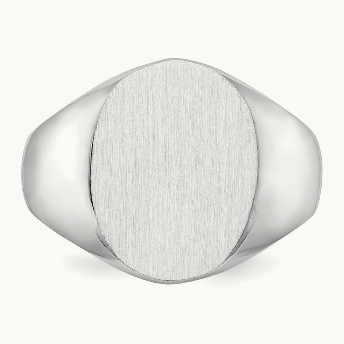 12.5x15.0xmm Closed Back Signet Ring, 14K White Gold