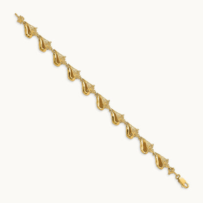 3-D Conch Shell Link Bracelet, 14K