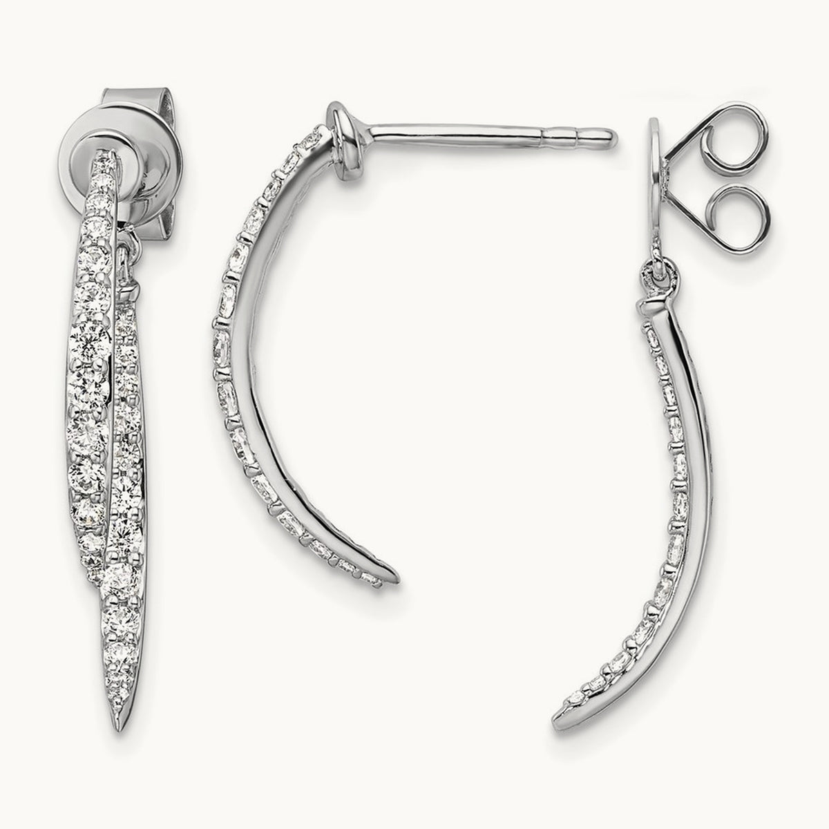 Front /Back Dangle Post Earrings, 0.50 ct tw Lab-Grown Diamond