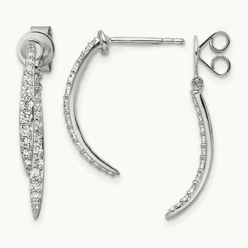 Front /Back Dangle Post Earrings, 0.50 ct tw Lab-Grown Diamond