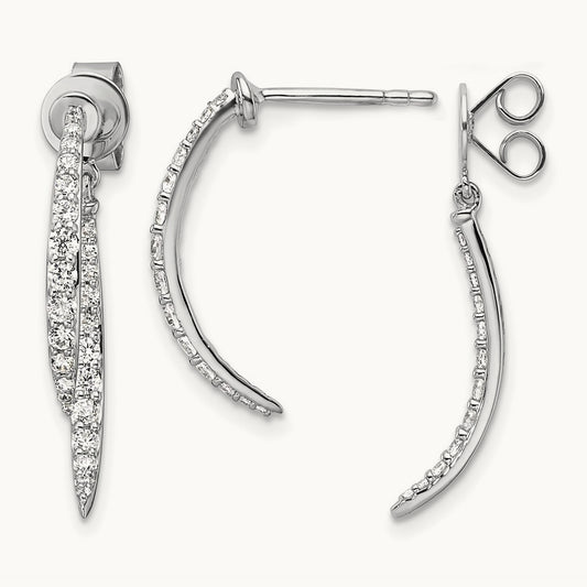Front /Back Dangle Post Earrings, 0.50 ct tw Lab-Grown Diamond