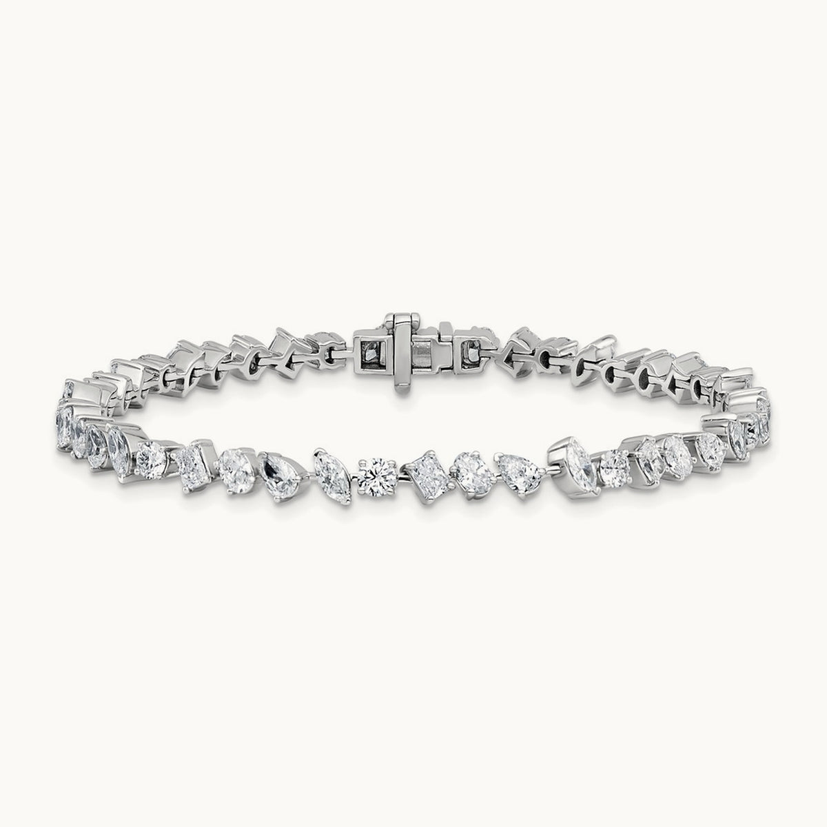 Multiple Shape Tennis Bracelet, 5.25 ct tw Lab-Grown Diamond — 14K White Gold