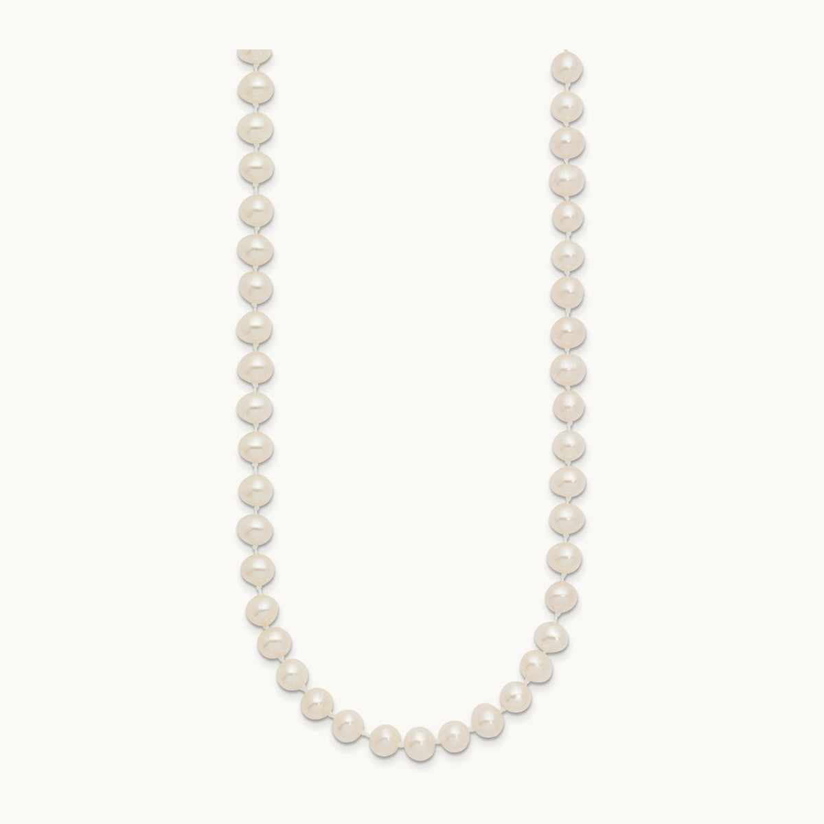 White Near Round Freshwater Cultured Pearl Necklace — 18mm