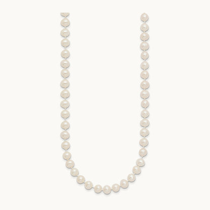 White Near Round Freshwater Cultured Pearl Necklace — 16mm