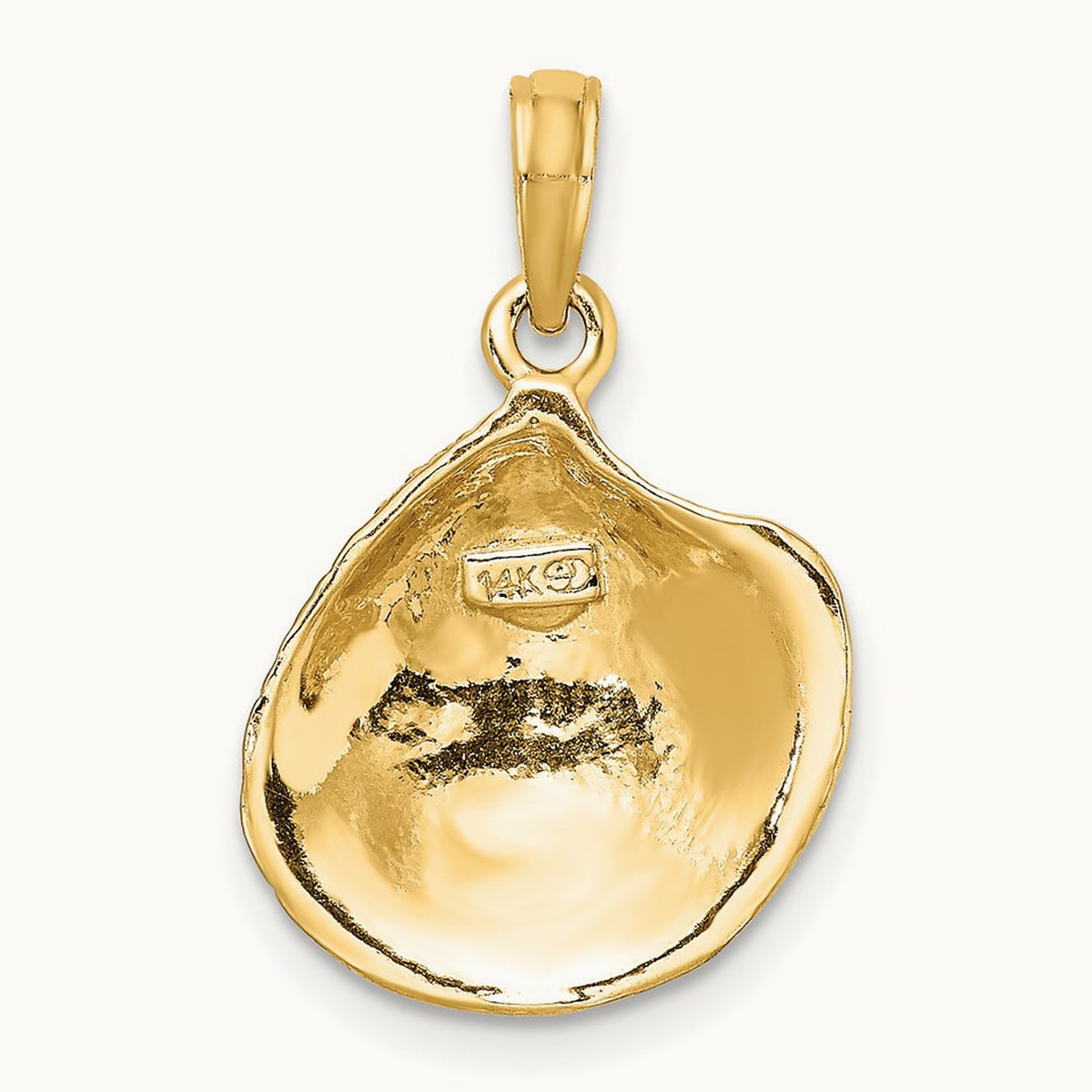 Textured Clam Shell Charm — 24mm