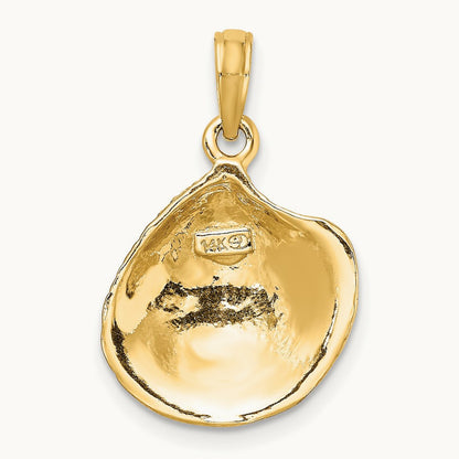 Textured Clam Shell Charm — 24mm
