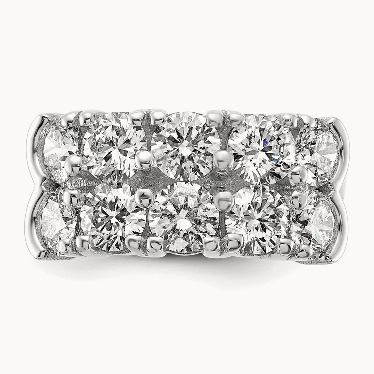 Shared-Prong 5 Stone Band — 14K White Gold, 3 3/8 ct, 7