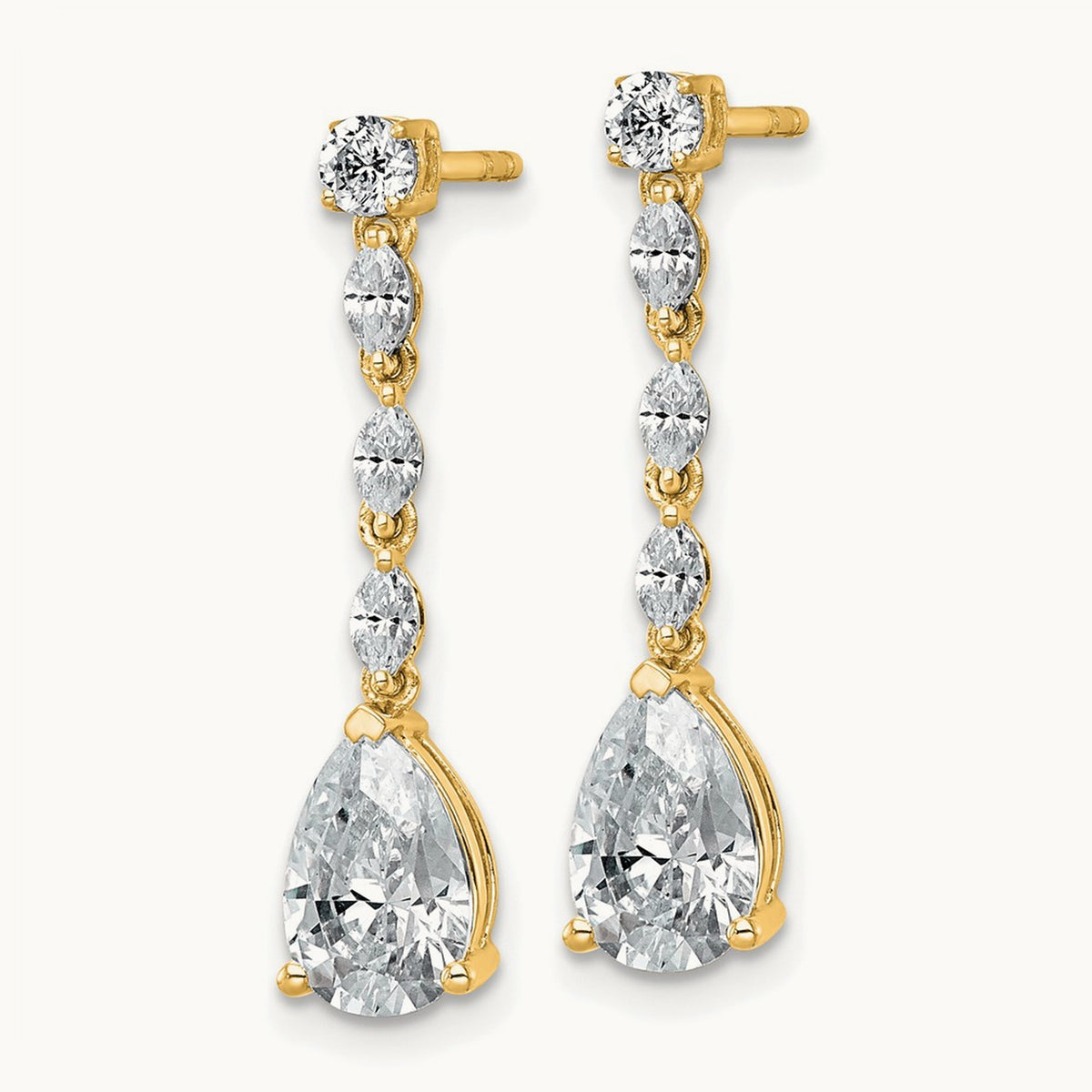 Fashion Dangle Post Earrings, 2.50 ct tw Lab-Grown Diamond — 14K Yellow Gold