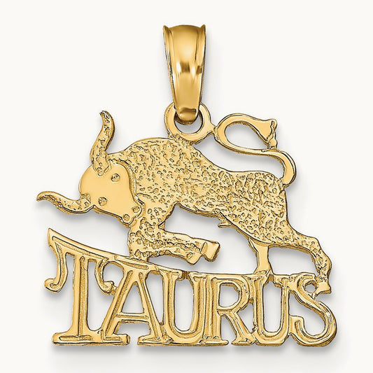 TAURUS Zodiac Charm — 14K Yellow Gold