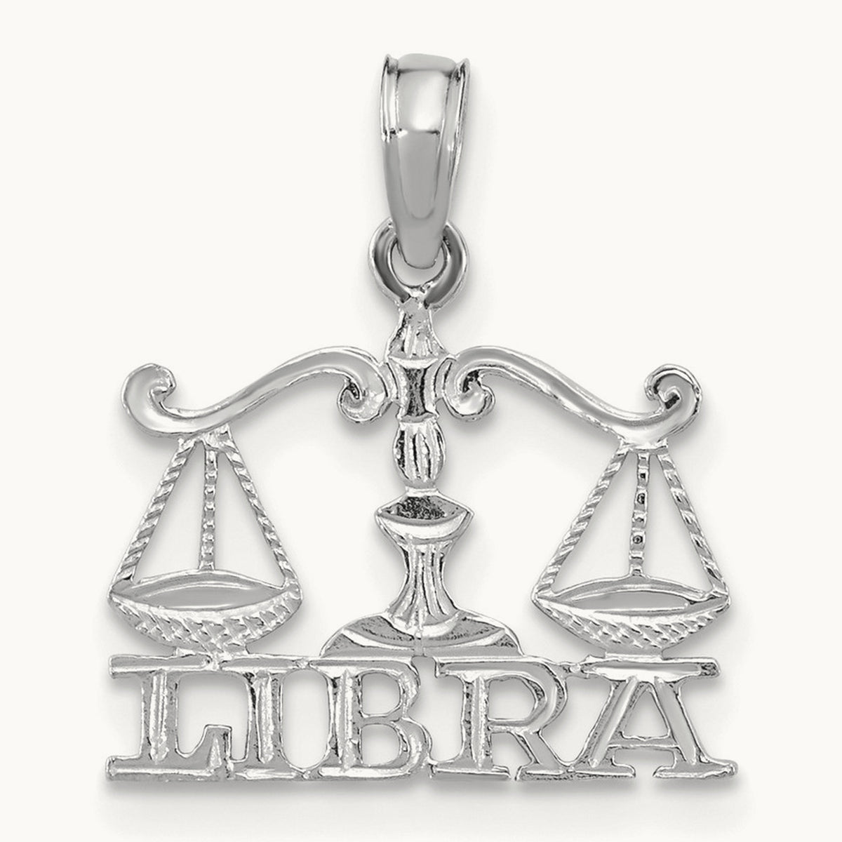 LIBRA Zodiac Charm — 14K White Gold