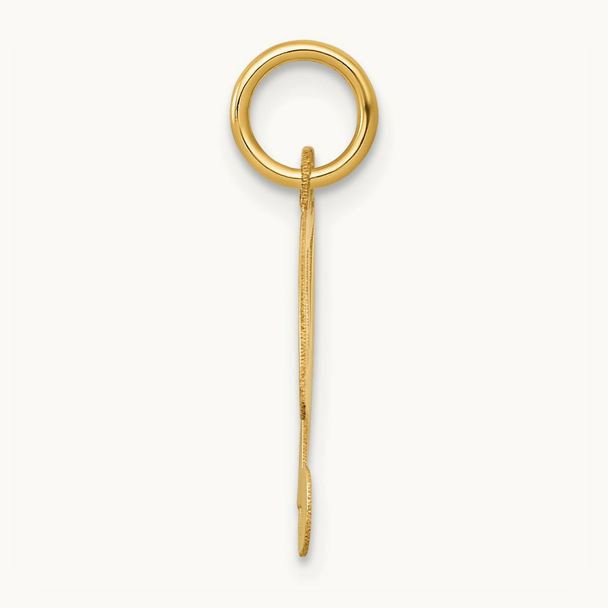 Medium Fancy Script Initial Charm — 14K Yellow Gold, H