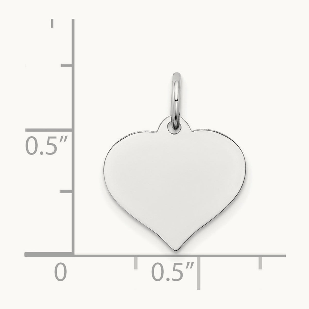 Heart Disc Charm, 14K White Gold