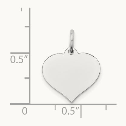 Heart Disc Charm, 14K White Gold