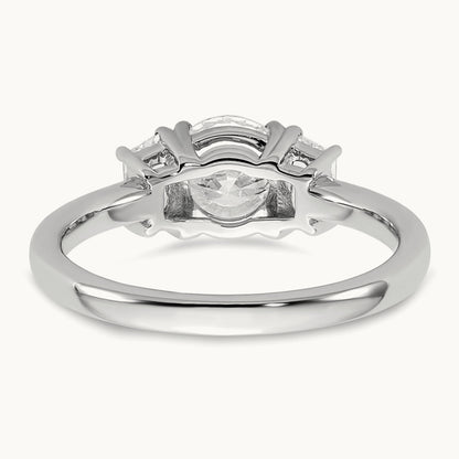 Trapezoid Sidestones Engagement Ring, 3/8-3 3/4 ct Lab-Grown Diamond — 14K White Gold