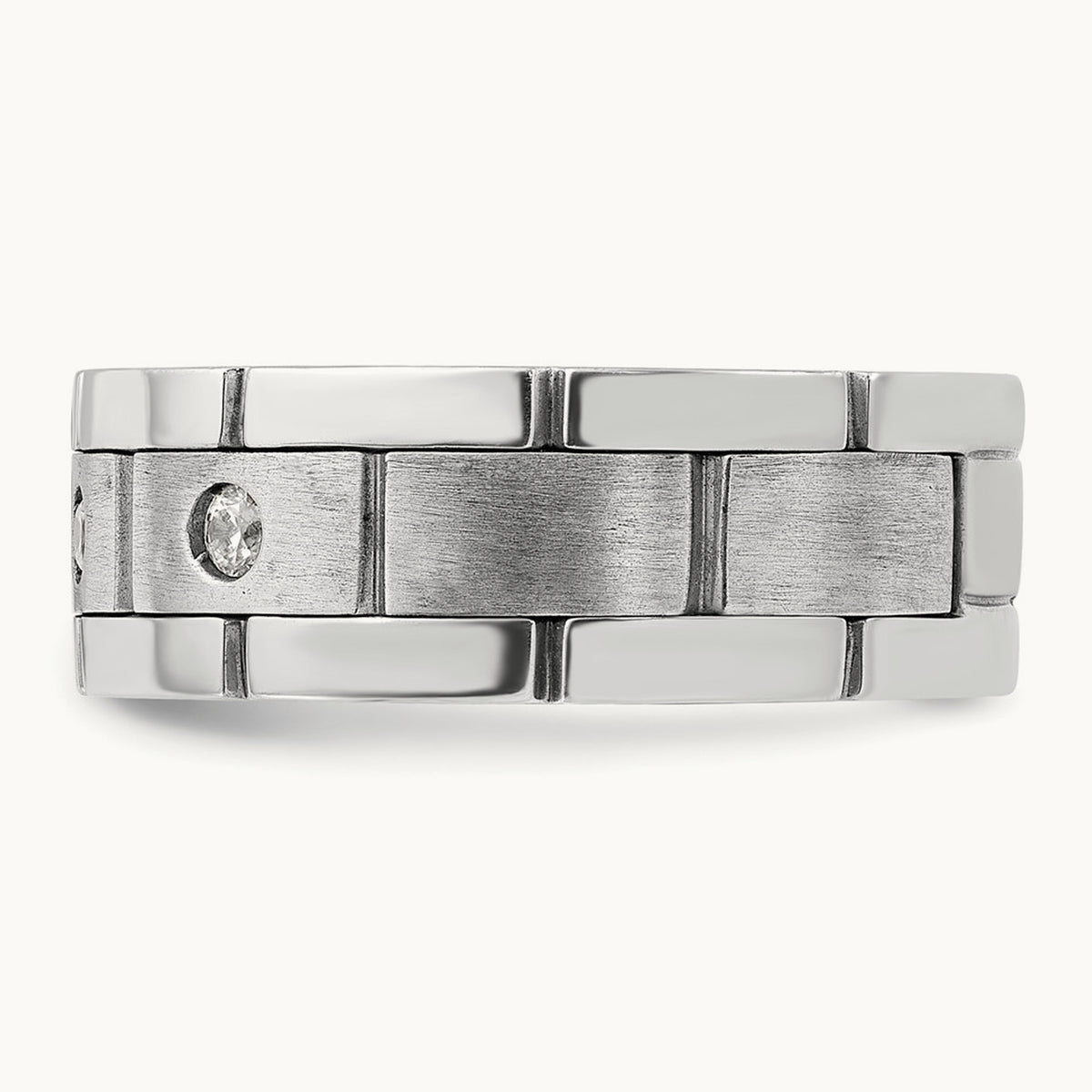 3 Stone Men's Ring, 0.15 ct tw Lab-Grown Diamond