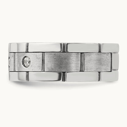 3 Stone Men's Ring, 0.15 ct tw Lab-Grown Diamond