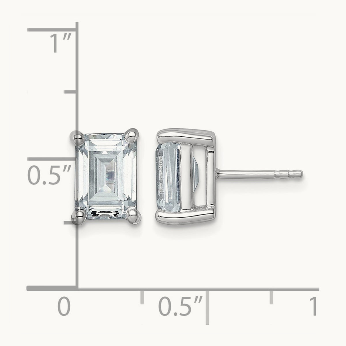 Emerald Four-Prong Stud Earrings, 0.50-6.00 ct tw Lab-Grown Diamond — 5 ct, 14K White Gold