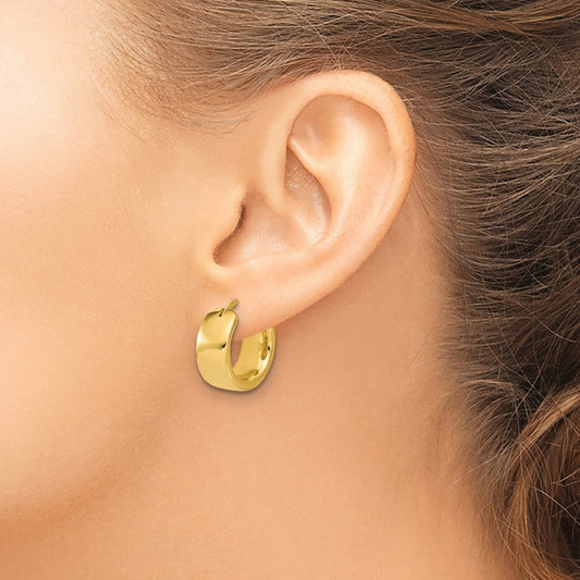 Polished Round Hoop Earrings — 14K Yellow Gold
