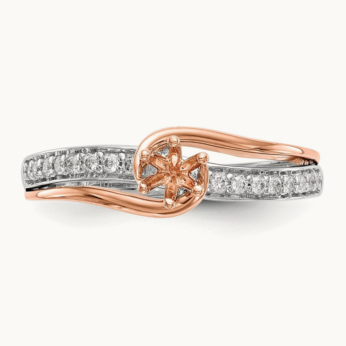 Semi-Mount Engagement Ring, 0.10 ct tw — 14K Two-Tone