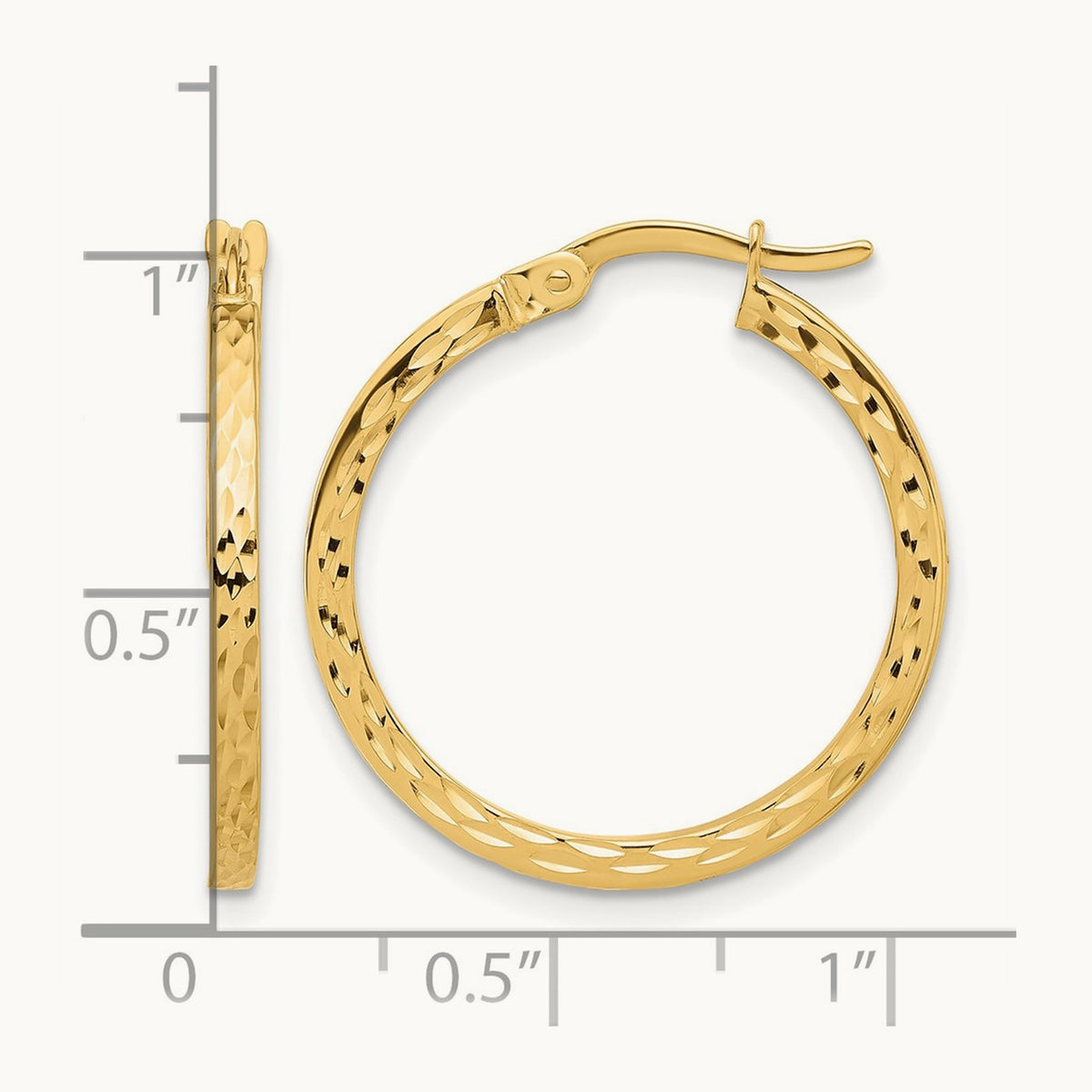 Diamond-cut Hoop Earrings — 24mm