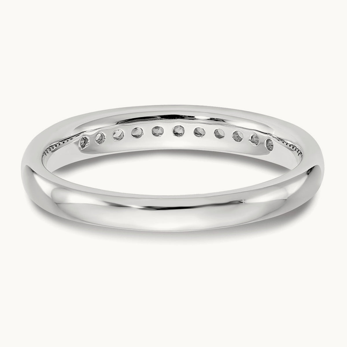 11-Stone Diamond Channel Band, 14K White Gold