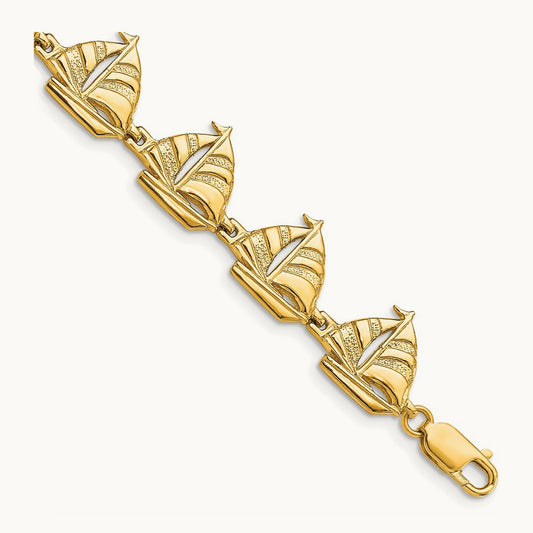 Sailboat Bracelet, 14K