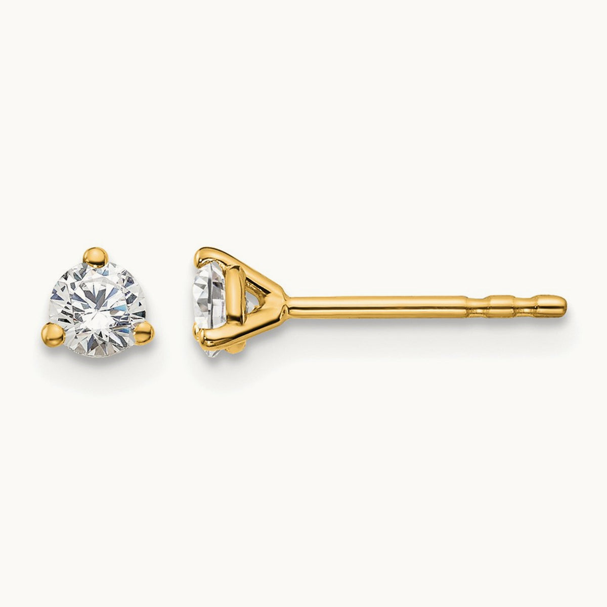 Round Stud Earrings, 0.10-6.00 ct tw Lab-Grown Diamond — 1/4 ct, 18K Yellow Gold