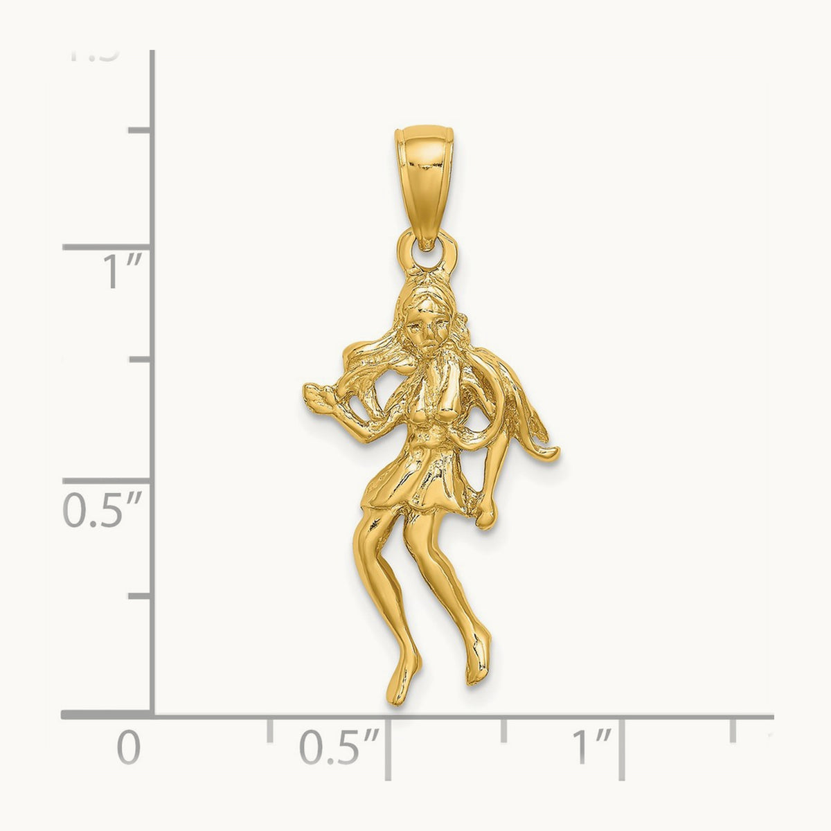 Large Virgo Zodiac Charm, 14K