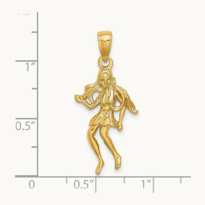 Large Virgo Zodiac Charm, 14K