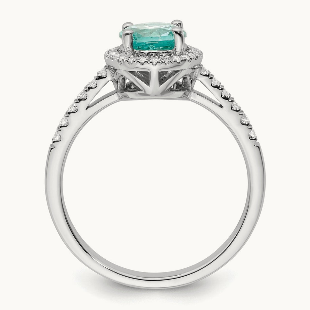Created Paraiba Ring, 0.20 ct tw Lab-Grown Diamond