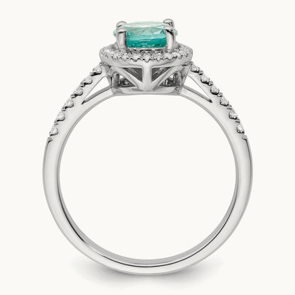 Created Paraiba Ring, 0.20 ct tw Lab-Grown Diamond