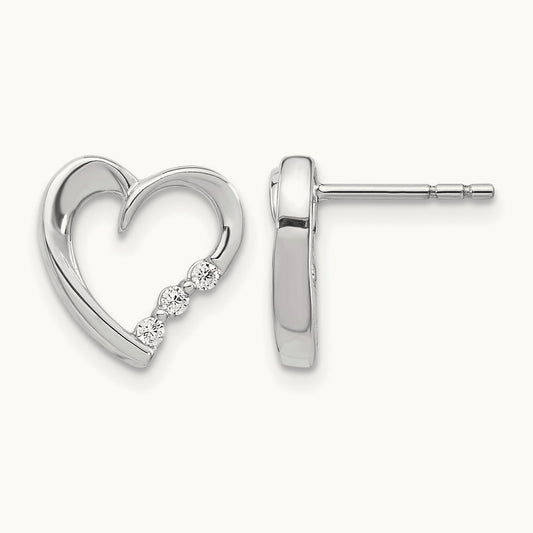 Diamond Heart Post Earrings — photo set