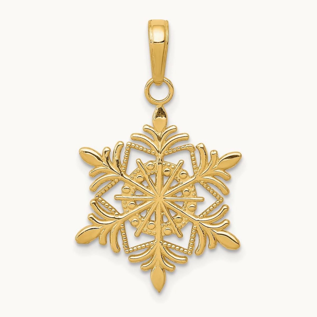 Snowflake Pendant — 14K Yellow Gold