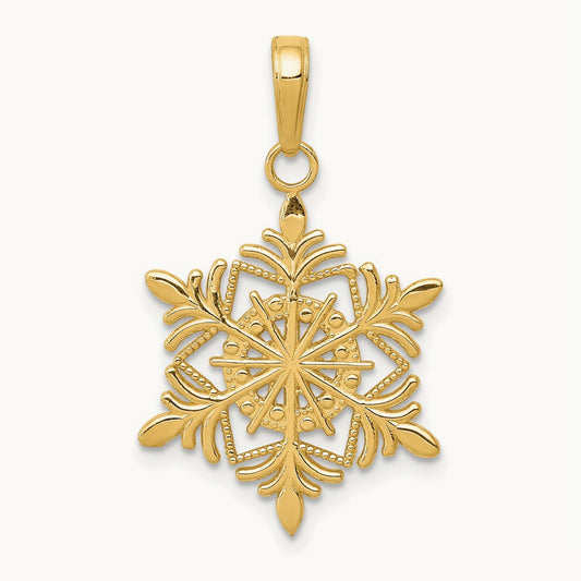 Snowflake Pendant — 14K Yellow Gold